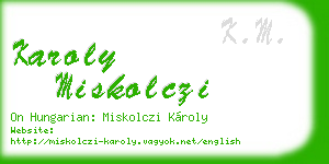 karoly miskolczi business card